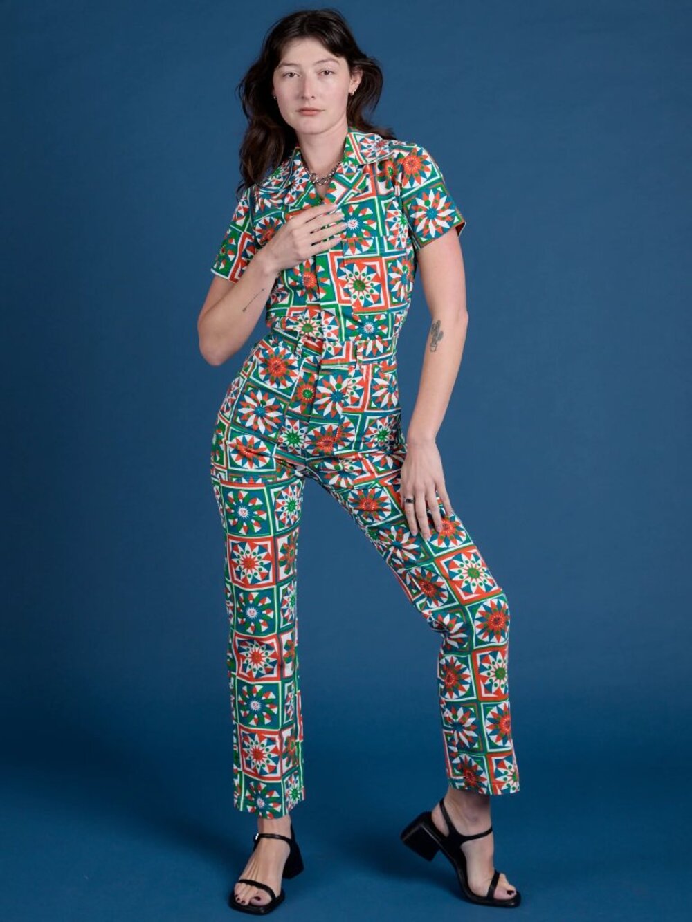 Big Bud Press quilt print jumpsuit (M)